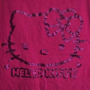 HELLO KITTY HOT PINK purple glitter tank top